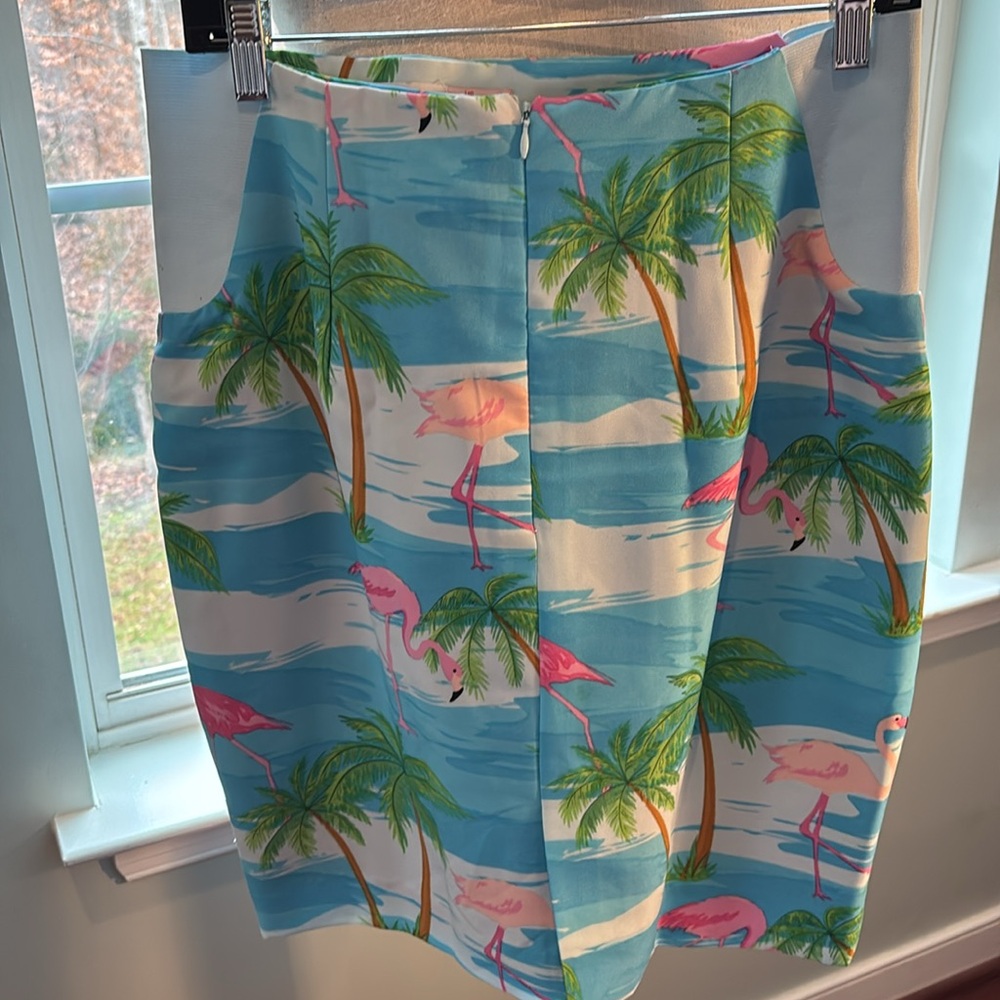 NWT opposuits flamingo 2 pc suit blazer jacket skirt set size 10 preppy lilly - Picture 4 of 13